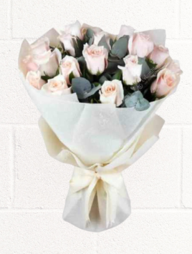 20 PEACH ROSES BOUQUET
