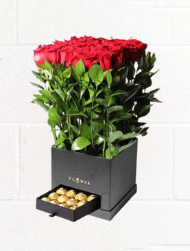 TALL RED ROSES BOX