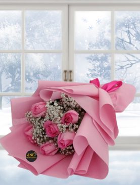 6 Pink Roses Bouquet