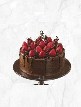 Vegan Dark Chocolate Strawberry Cake